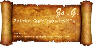 Zsirka Gyöngyvirág névjegykártya
